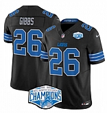 Men's Detroit Lions #26 Jahmyr Gibbs Black 2024 NFC North Champions F.U.S.E. Vapor Limited Stitched Jersey,baseball caps,new era cap wholesale,wholesale hats